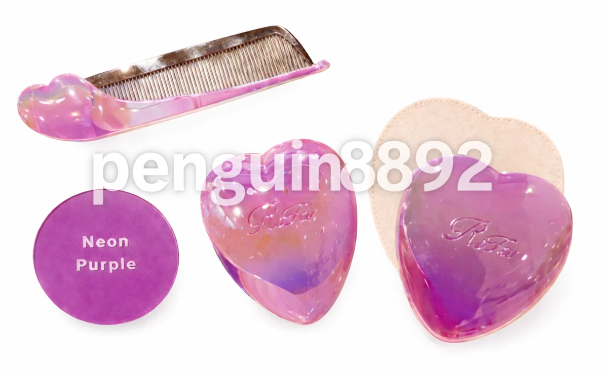 ReFa Neon Purple Heart Brush Mini Comb Mirror Set Japan Limited