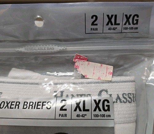 Vintage 2004 Hanes 2 pares de calzoncillos boxer blancos para hombre talla XL extra grandes 40-42 NUEVO - Imagen 2 de 6