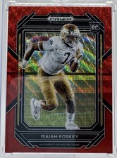 2023 Panini Prizm Draft Picks #183 Isaiah Foskey Ruby Wave RC - ND | CIN Bengals