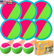 Outdoor Games, Toss and Ball Set with 6 Paddles and 3 Balls, Perfect Yard Games