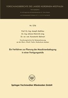 Joseph Mathieu | Ein Verfahren Zur Planung Der Maschinenbelegung In Einer...