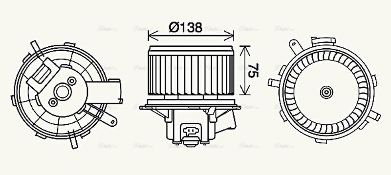 AVA Cabin Fan Blower Motor PE8406 for CITROËN JUMPER (2006) 2.2 HDI etc