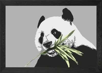 Schwarz-Weiß Panda Gerahmtes Wandbild Poster Leinwanddruck Bild