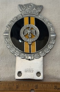 ANTIQUE 3RD BATTALION ROYAL ANGLIAN REGIMENT ENAMEL LICENSE PLATE TOPPER BADGE