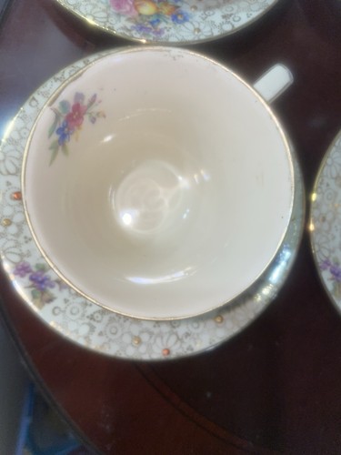 LOTE (4) JUEGO DE TAZAS Y PLATILLOS FLORALES H&K TUNSTALL CHINTZ - Imagen 4 de 7