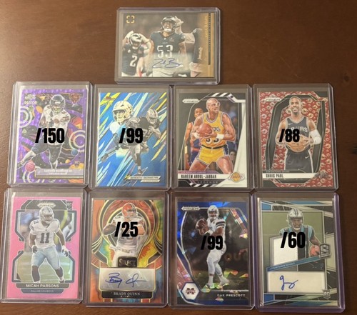 33 Card Numbered, Auto, Patch Lot Football Basketball Burden Topps cosmic /150