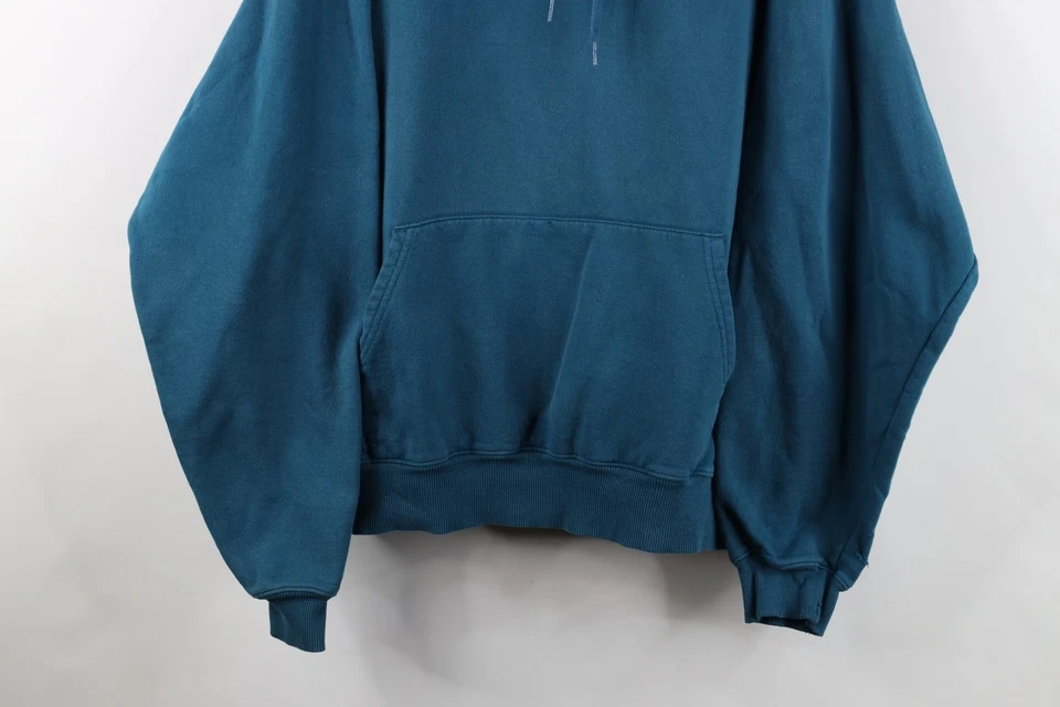 Sudadera con Capucha Vintage Champion Para Hombres XL Envejecida Clásica Logo Azul Teal Foto 3 de 4