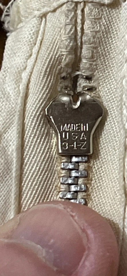 Vintage 54” Cream / Ecru Metal ZIPPER • Closed Top & Bottom • Waldes Brand 3-1-z - Image 4 of 4