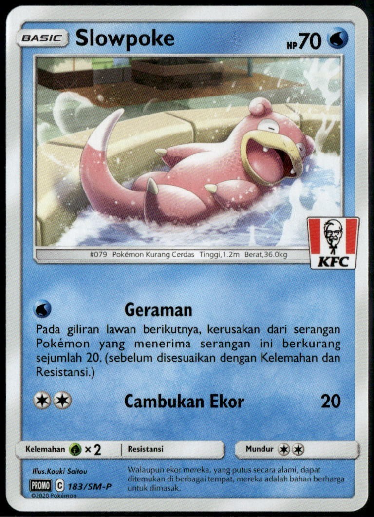 Slowpoke 183/SM-P Promo KFC Indonesian Pokemon Card MP+ | eBay