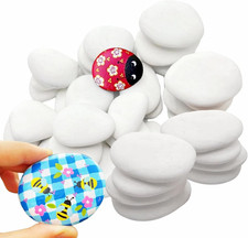 32PCS White Rocks for Painting, Medium Small Rocks to Paint, Flat Painting Roc