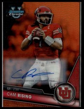2023 Bowman U Chrome #198 Cam Rising Chrome Prospect Auto Orange Refractor #/25