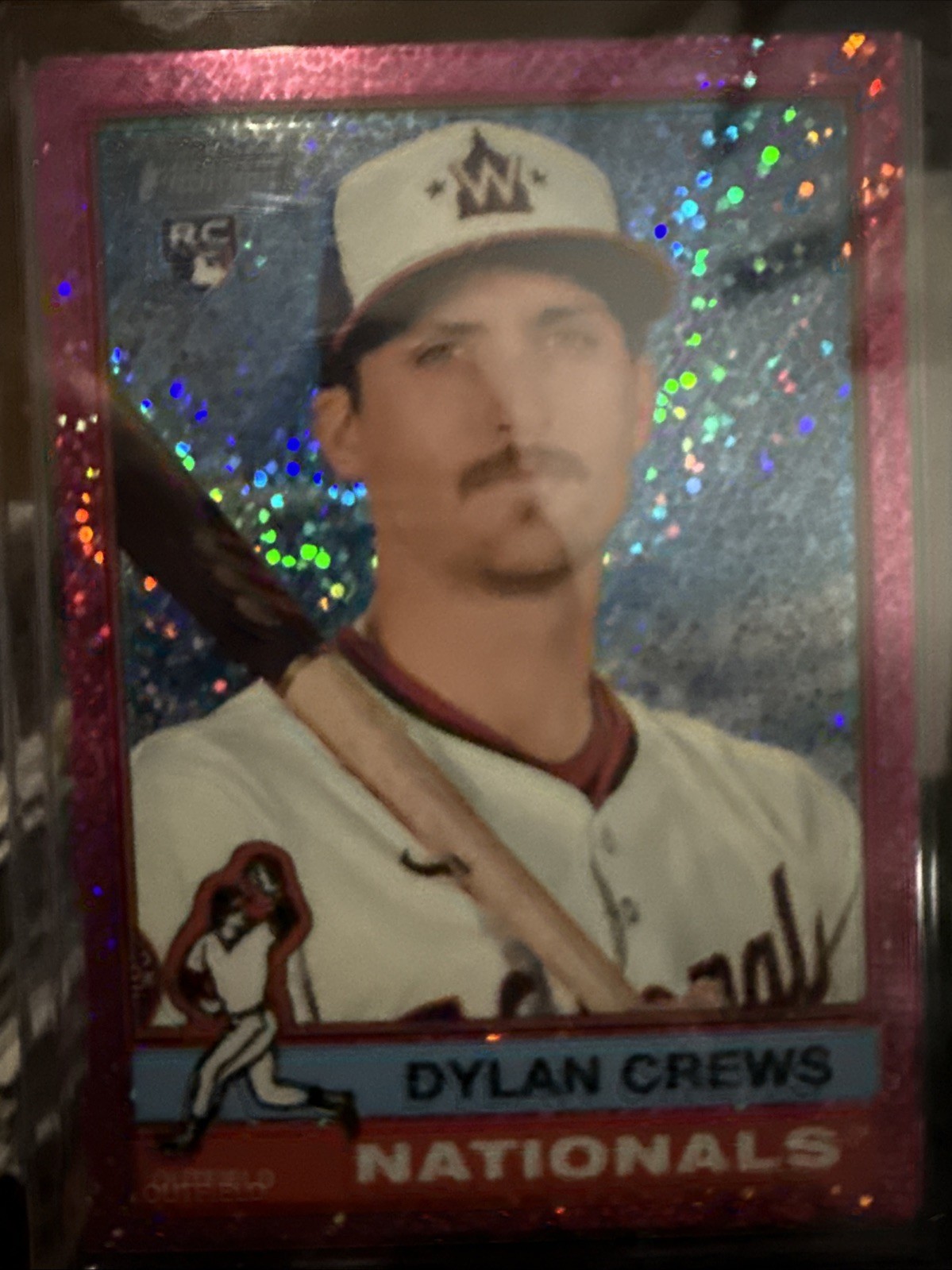 2025 Topps Heritage - Dylan Crews #247 Chrome Pink Sparkle Refractor (RC)