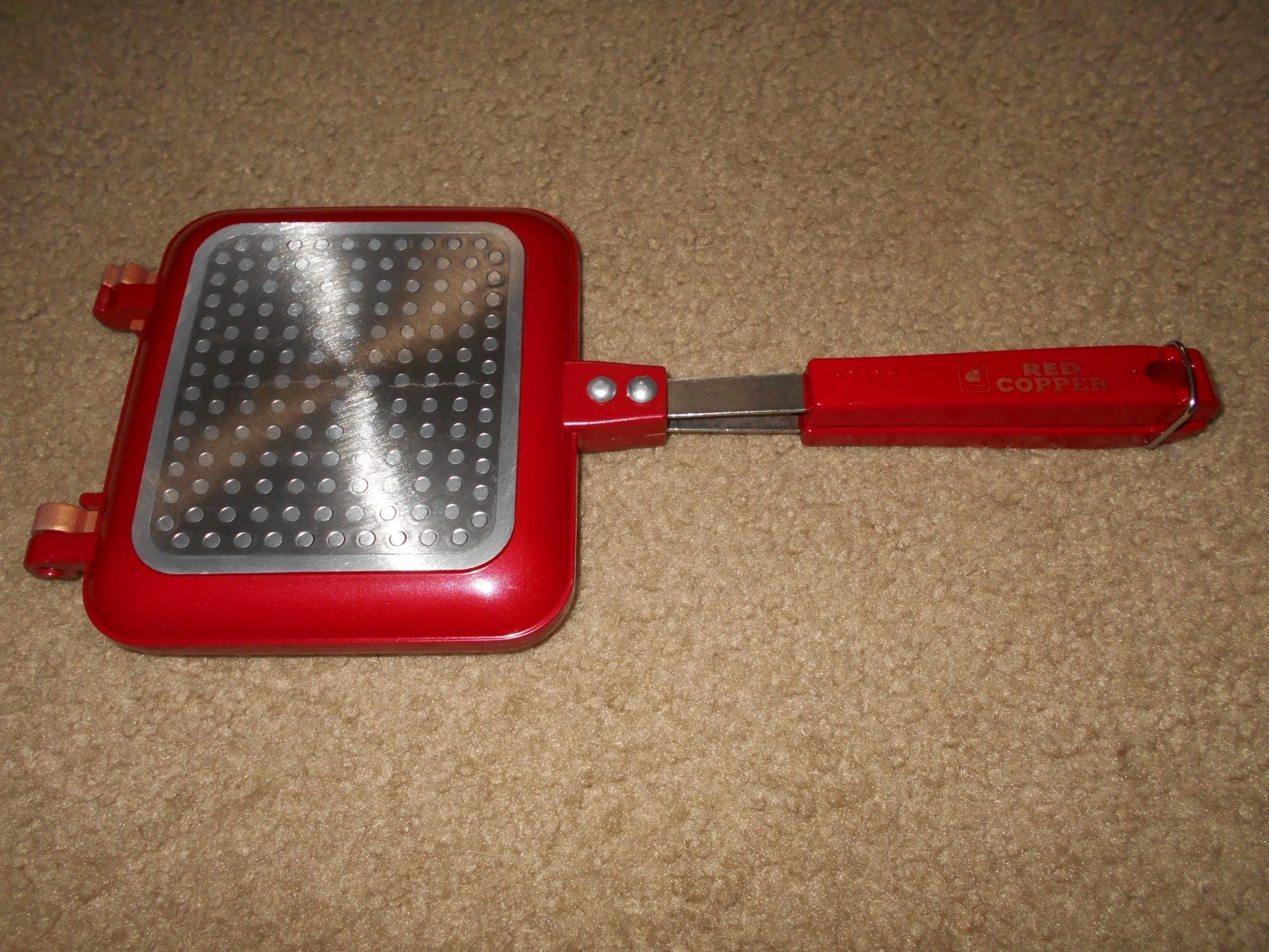 NWQ Red Copper Flipwich Non-Stick Stovetop Sandwich & Panini Maker