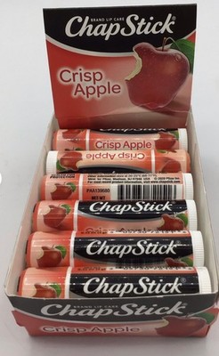 NEW CHAP-STICK LIP CARE CRISP APPLE 0.15OZ 12-STICK