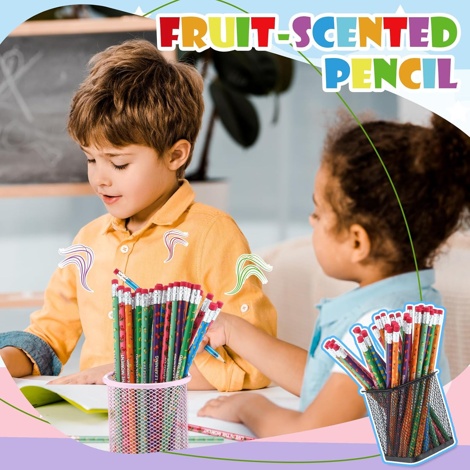 120 Pcs Scented Pencils Bulk for Kids Inspirational Motivational Cute Fun Fruit 