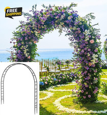 Extra Large Garden Arch 7.2Ft x 9.2Ft Black Metal Wedding Trellis Plant