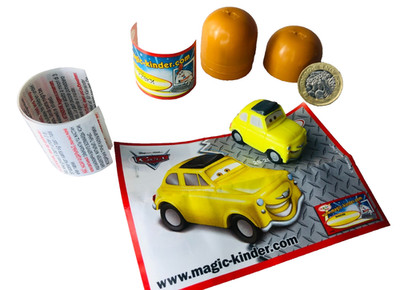 Kinder Ei Spielzeug Disney Cars komplett gelb Auto Oldtimer ra