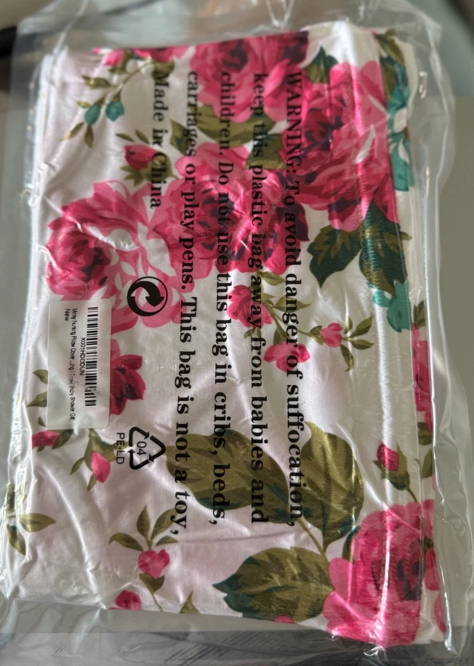 Nursing Pillow Cover for Breastfeeding Pillow , white floral. Kids N' Such - Image 4 of 4