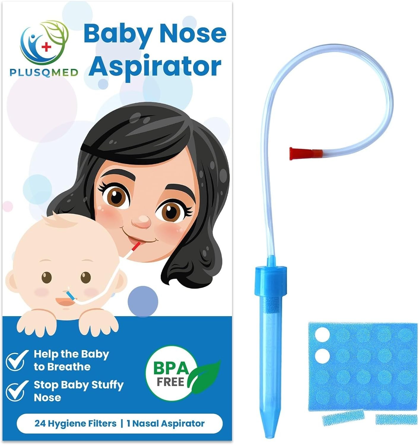 Baby Nasal Aspirator, Mucus Sucker with 24 Hygiene Filters - Safe & Easy to Cle