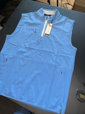Kenneth Cole Large Blue Golf 1/4 Zip Vest Lightweight Stretch NEW W/ TAGS