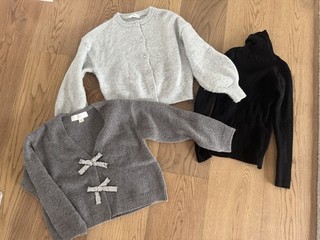 Estupendo conjunto de cárdigan de niña suéter Next gris negro mango talla 128 134 140