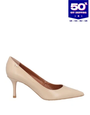RRP€420 TORY BURCH Leather Pump Shoes US6 UK3 EU36 Beige Heel Made in Italy - Image 1 of 4