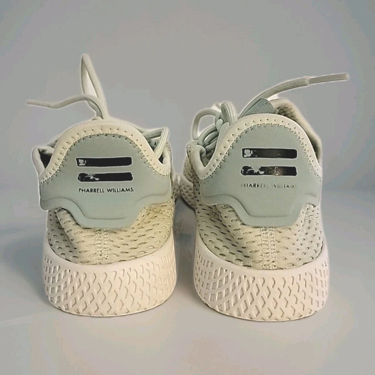 adidas gazelle silver green womens Adidas Pharrell Williams White Tennis HU Low Top Sneakers US12 – THE-ECHELON main image 1