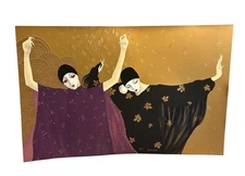 Roberto Tortoli Signed & Numbered Lithograph Dancers Fantasy 37” Art Deco Women