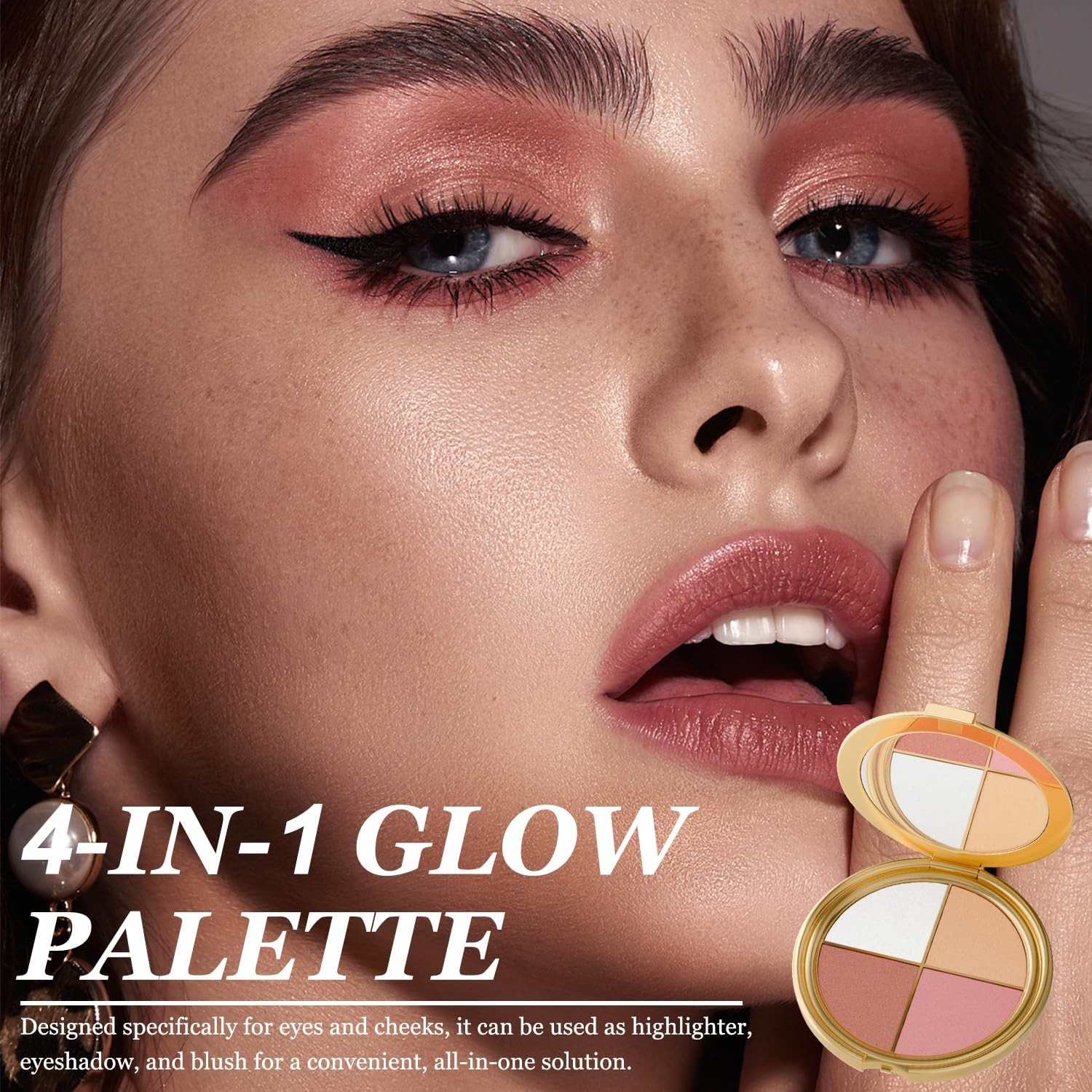 Highlighting Eye & Cheek Palette - Rich Glow Shades (Generic)
