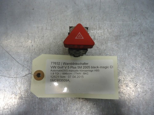 VW Golf V 5 Warnblinkschalter 5M0953509A 77652