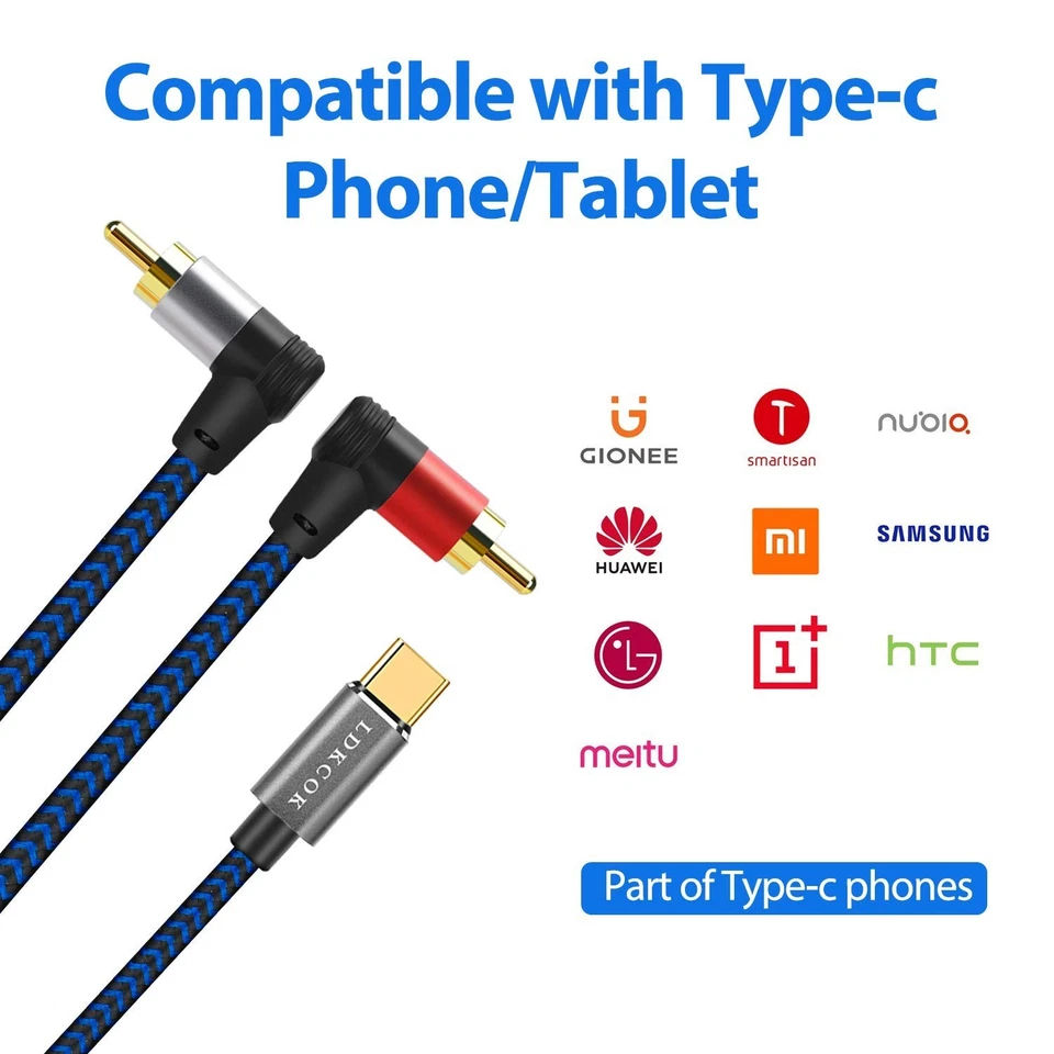 Кабель-разветвитель 25 футов USB C - RCA Y - позолоченный аудиоподключение - Изображение 4 из 4
