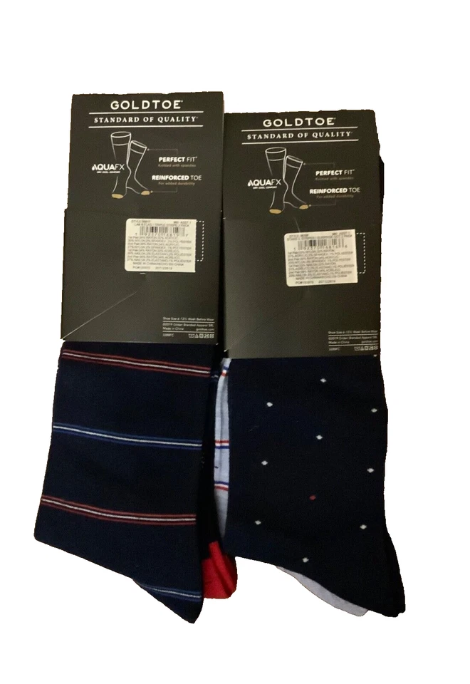 Lote de 2 calcetines de triple punto estrellas y rayas de triple raya de laboratorio y bandera con punta dorada para hombre Foto 2 de 4