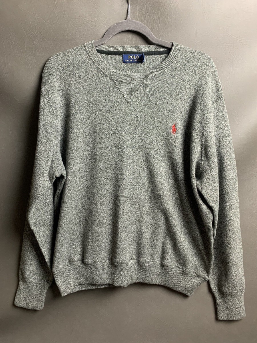 Polo Ralph Lauren Marled Grey 100% Cotton Sweater, Men's Large