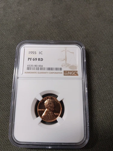 👉1955 Lincoln Cent : NGC PF69RD  Blazing Red PROOF