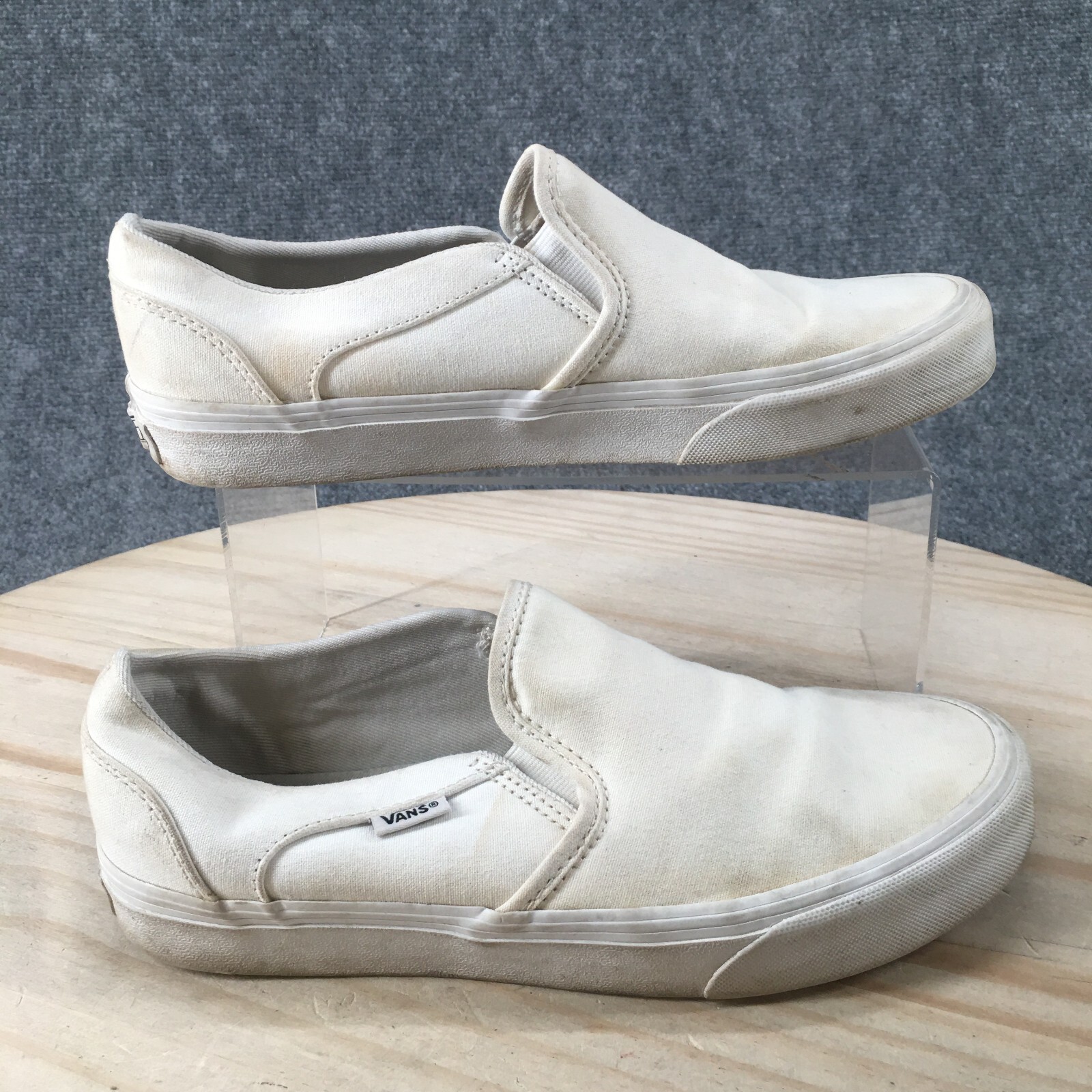 Vans Womens Size 9 Classic Slip On Skate Shoe White Fabric 508731-image