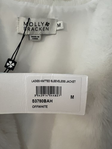 Ladies faux Fur Off White Jacket Molly Bracken Brand - Picture 3 of 4