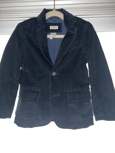 Crewcuts J Crew Boys Navy Bkue Corduroy Jacket Coat Ludlow Size 4/6 Two Buttons