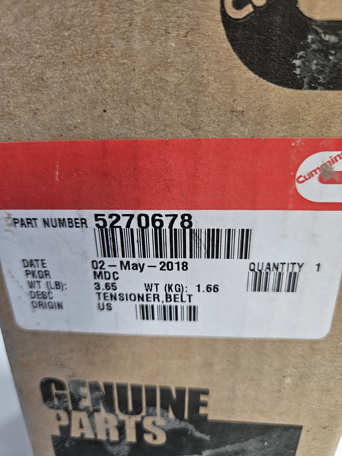 Cummins Belt Tensioner Assembly For Engine 5.9L 6.7L 5270678 Genuine