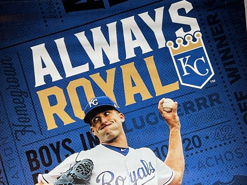 Danny Duffy Stadium Used Vinyl Banner Kansas City Royals 2019 2 Sided ALWAYS - Picture 7 of 11