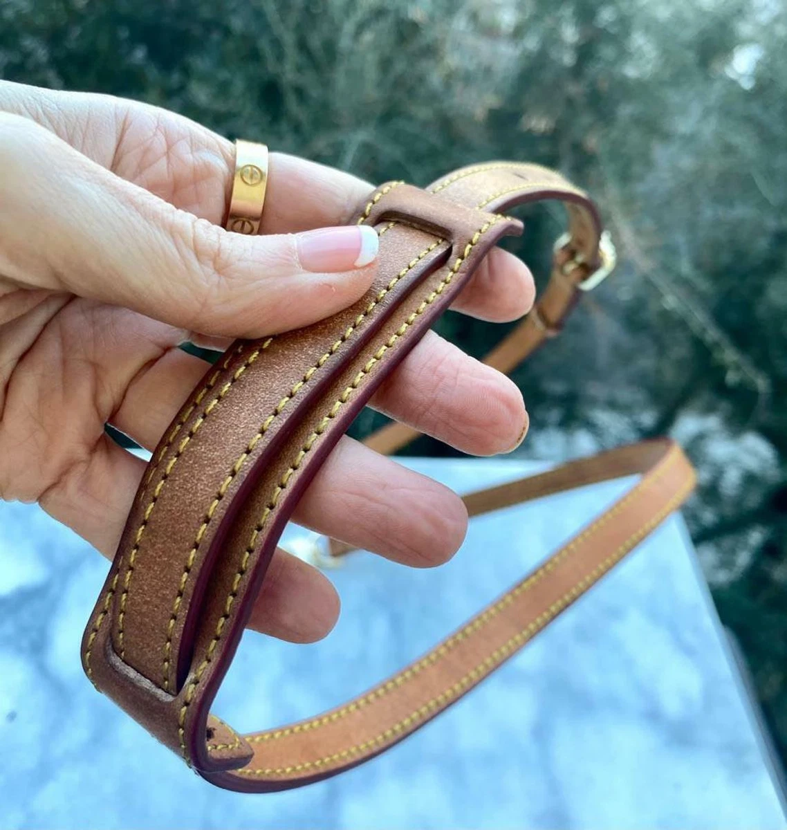 Crossbody Strap Replacement Natural/ Honey or Dark Brown 