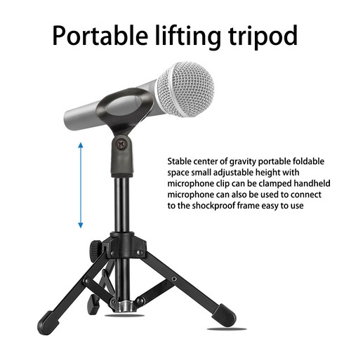 Metal Desktop Microphone Stand with 3.5mm 6.5mm Dynamic Handheld Microphone US - Picture 21 of 28