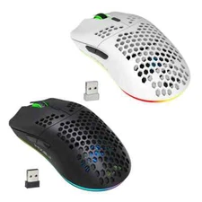 HXSJ T66 Wireless Gaming Mouse,2.4GHz Lightweight Honeycomb Shell Ergonomic RGB