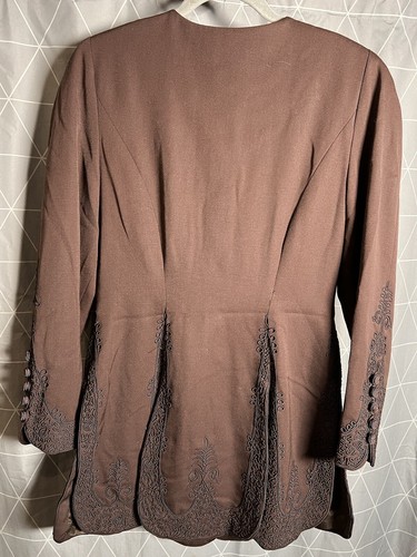 Carmen Marc Valvo Wool Blend Blazer- 4 - Picture 4 of 10