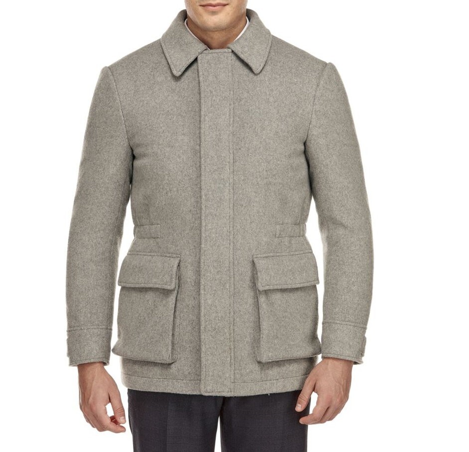 $695 NWT English Laundry Gray Slim Fit Wool Blend Field Coat Size M