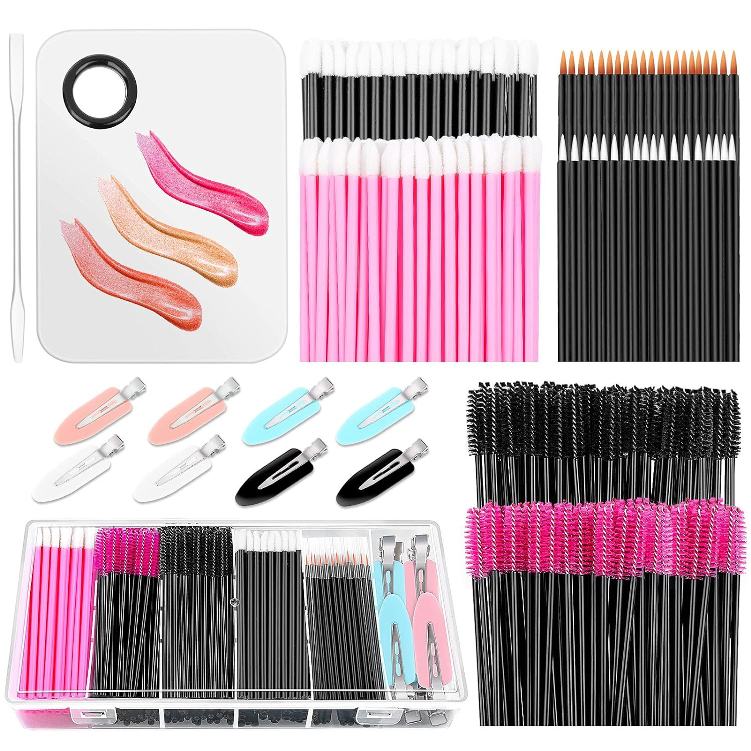 Disposable Makeup Applicators Kit, Makeup Mixing Tray with Disposable Makeup Ac