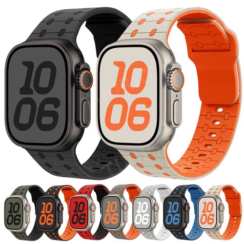 Für Apple Watch Series Ultra 10 9 8 7 SE 6 iWatch 49mm Silikon Sport Armband Band - Bild 9 von 204