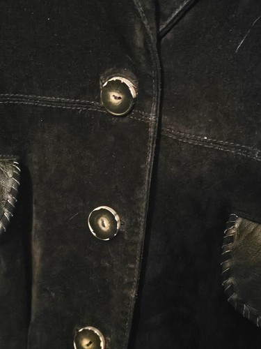 Scully Suede Leather Knee Length Jacket Wmn Sz 14 Studded Lined Western VGC - Picture 7 of 19