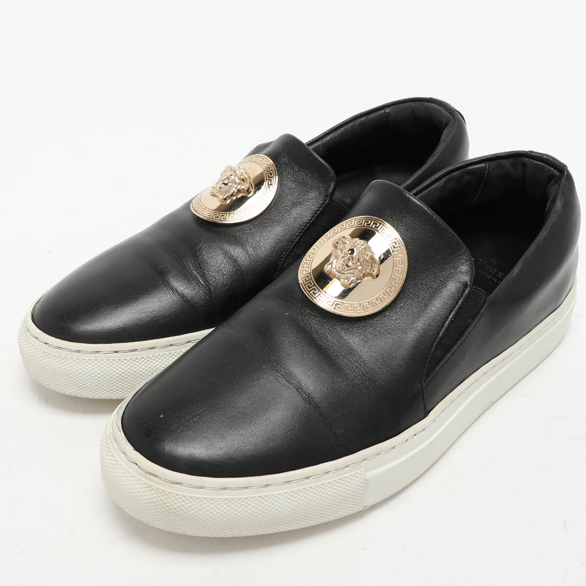 Versace Black Leather Medusa Slip On Sneakers Size 37 | eBay Versace Black Leather Medusa Slip On Sneakers Size 37 | eBay