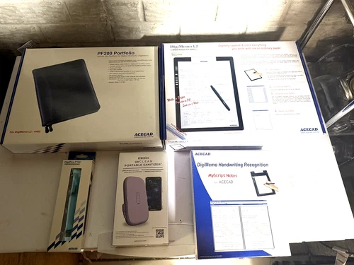 ACECAD DigiMemo L2 Digital Notepad, & Portfolio with Digi Pen UV Clean Sanitizer