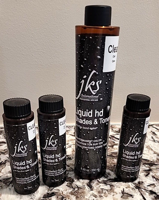 LOT OF 4 - JKS Liquid HD Demi Permanent Hair Color CLEAR 1 - 8.45oz/3 - 2oz